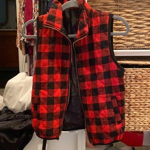 Buffalo check plaid quilted vest